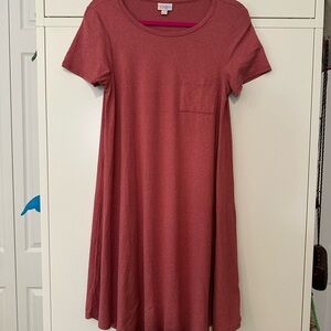 Casual Red Lularoe Carly T-Shirt Dress